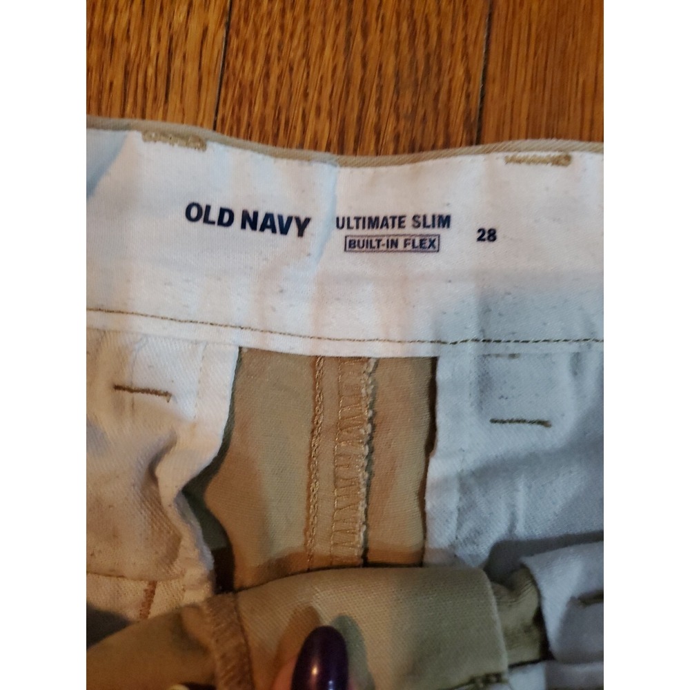 Old Navy Mens Ultimate Slim Built-In Flex Shorts Tan Beige Khaki Stretch Size 28 - Picture 2 of 4